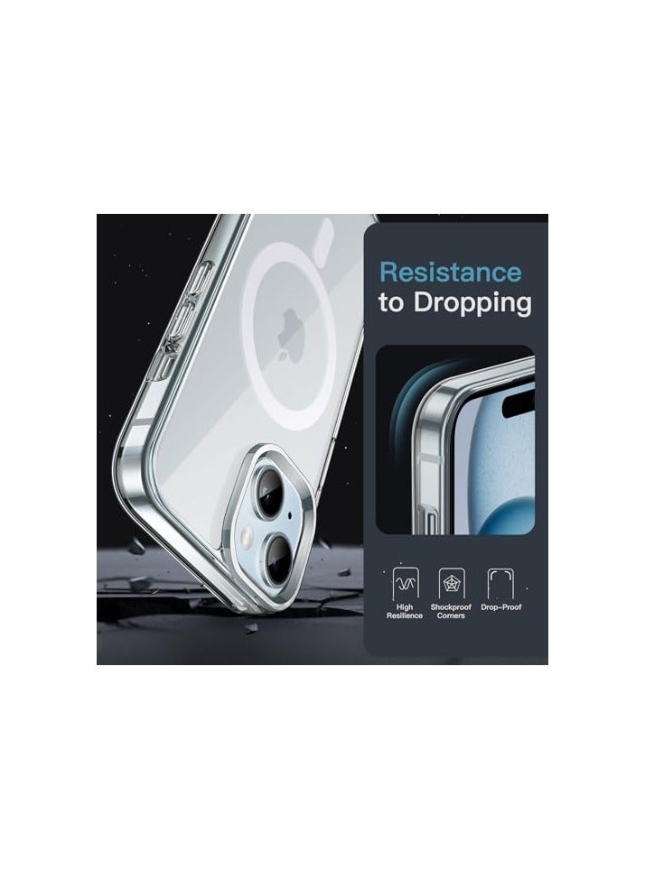 JETech Magnetic Case for iPhone 15 Plus 6.7-Inch Compatible with MagSafe Wireless Charging, Shockproof Phone Bumper Cover, Anti-Scratch Clear Back (Clear) - Image 2