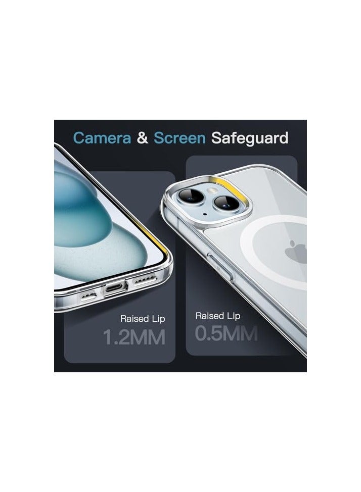 JETech Magnetic Case for iPhone 15 Plus 6.7-Inch Compatible with MagSafe Wireless Charging, Shockproof Phone Bumper Cover, Anti-Scratch Clear Back (Clear) - Image 4