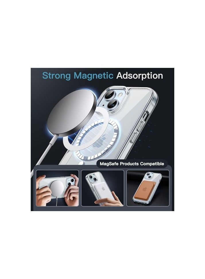 JETech Magnetic Case for iPhone 15 Plus 6.7-Inch Compatible with MagSafe Wireless Charging, Shockproof Phone Bumper Cover, Anti-Scratch Clear Back (Clear) - Image 5