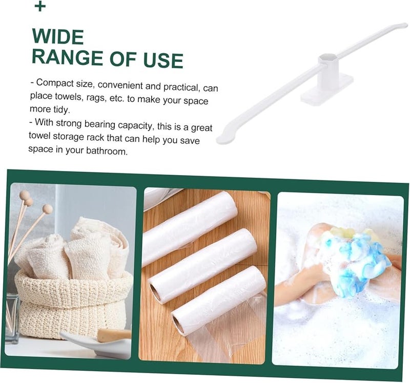 Adhesive Plastic Towel Holder Mount Strong Capacity Bathroom Towel Rack - Image 3