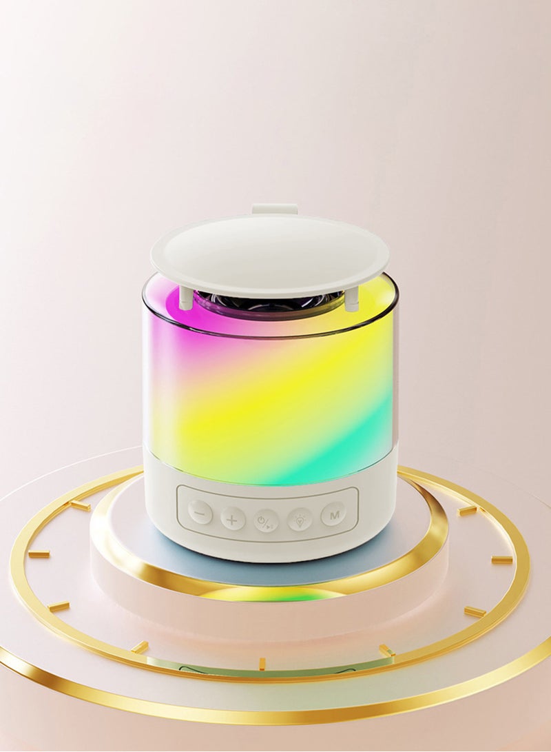 Jourvent Portable Karaoke Machine with 2 Wireless Microphone Music Player Toys Gifts Children Mini BT Speaker for Kids white - Image 3