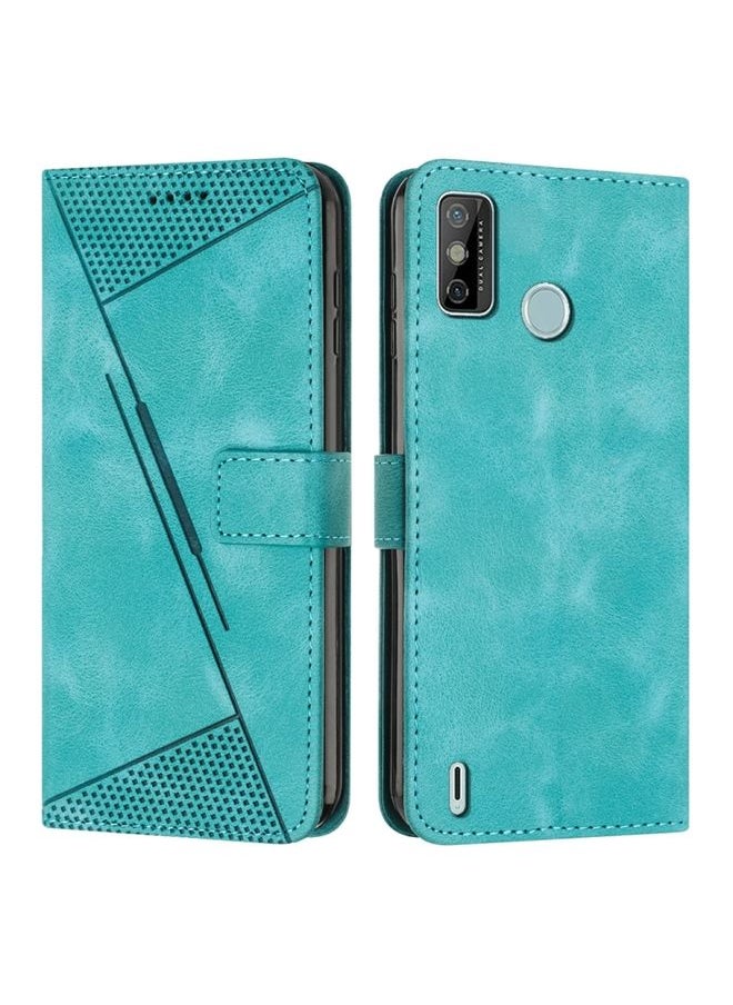 HuHa Case Cover For For Tecno Spark Go 2020 Dream Triangle Leather Phone Case with Lanyard(Green) 