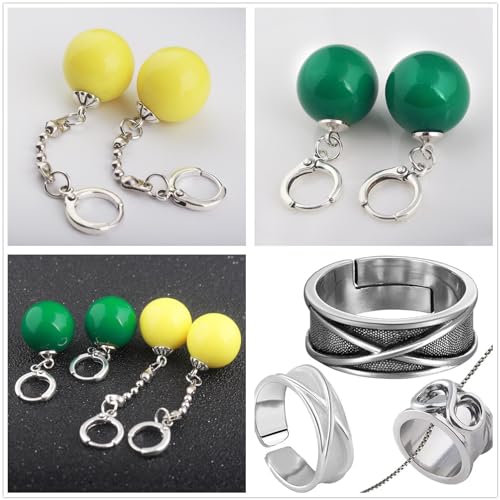 JinYu 7 Set Anime Black Ring,Time Ring with Potara Earring Cosplay Prop Accessory - Image 3