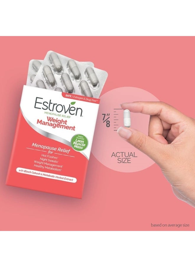 Estroven - Weight Management for Menopause Relief - 60 Ct - Clinically Proven Ingredients Help Manage Weight, Provide Night Sweats And Hot Flash Relief, Gluten-Free - Image 1