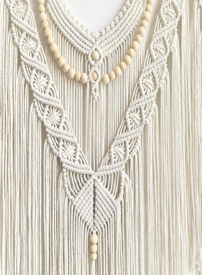 Achart Macrame Wall Hanging Large- Boho Wall Decor- large wall art- Wall Decor Living Room- Macrame Tapestry Boho Decor for Bedroom (Beige-V) - Image 3