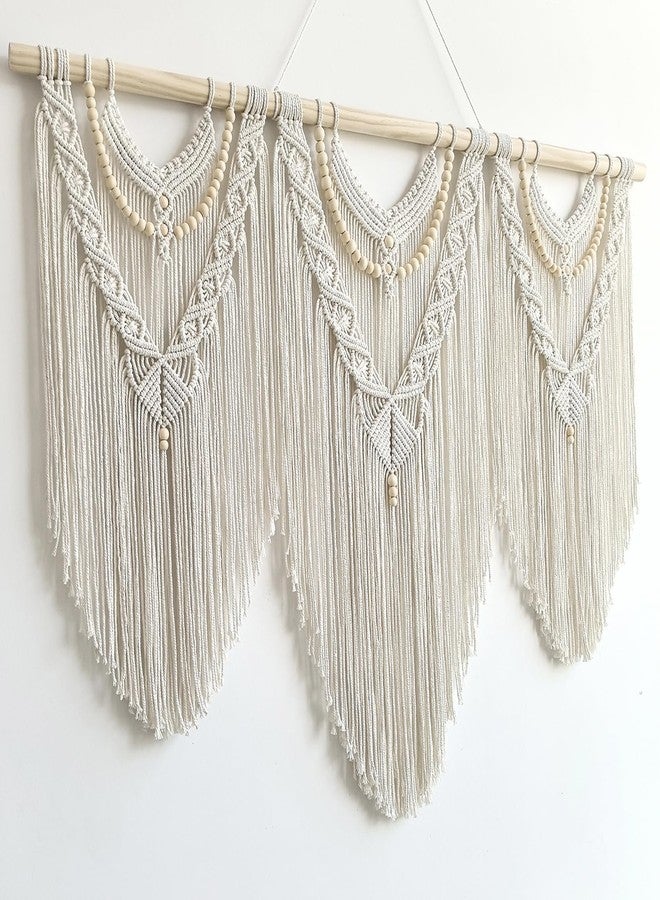 Achart Macrame Wall Hanging Large- Boho Wall Decor- large wall art- Wall Decor Living Room- Macrame Tapestry Boho Decor for Bedroom (Beige-V) - Image 4