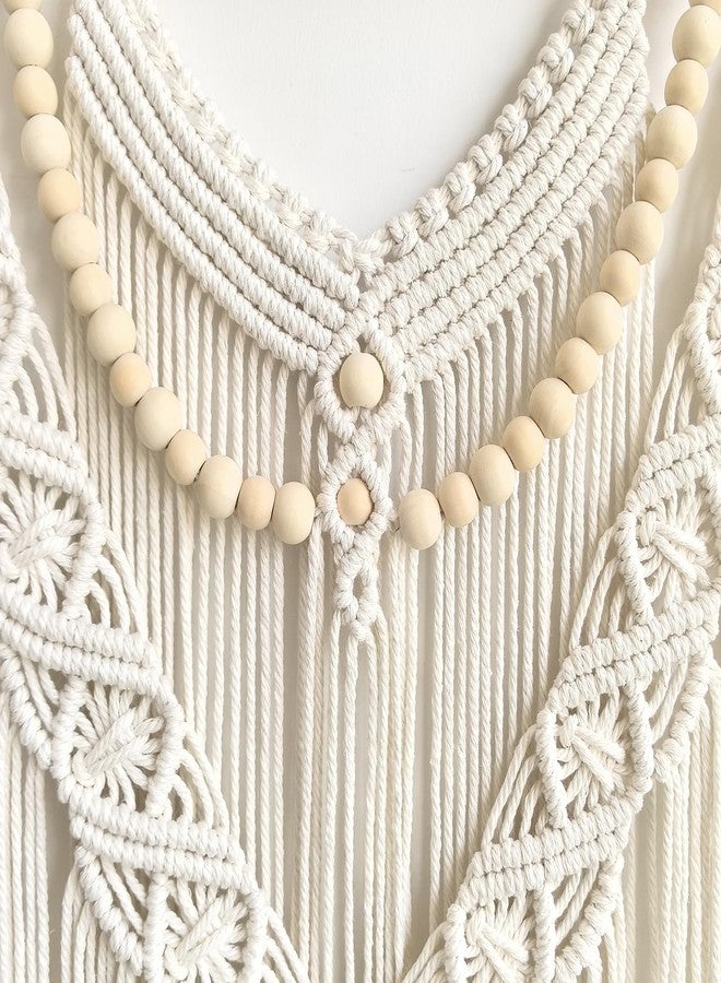 Achart Macrame Wall Hanging Large- Boho Wall Decor- large wall art- Wall Decor Living Room- Macrame Tapestry Boho Decor for Bedroom (Beige-V) - Image 2