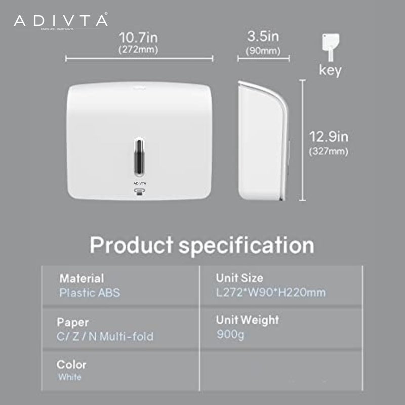 ADIVTA®، حامل ورق المرحاض المثبت على الحائط من ABS، موزع مناشف اليد، صندوق مناديل، حامل ورق المرحاض الأكريليكي. (2) - Image 4