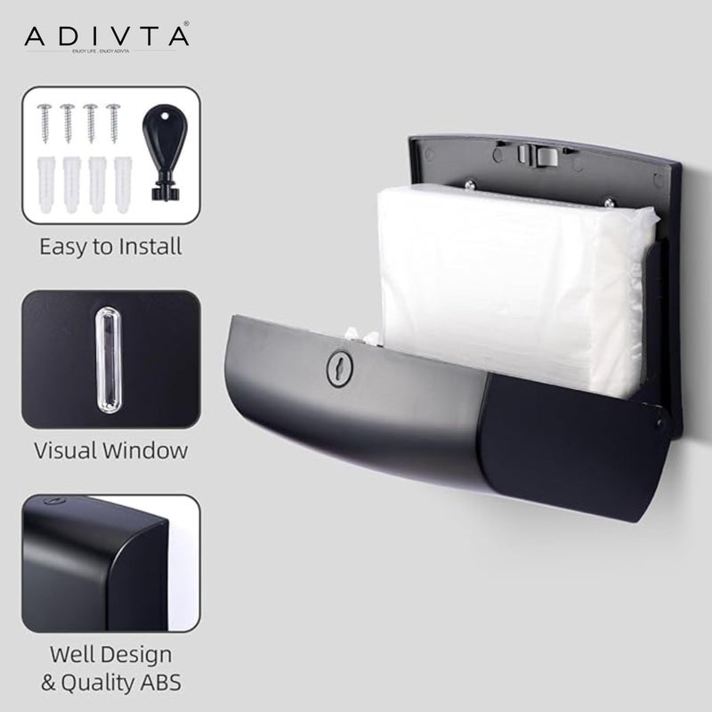 ADIVTA®، حامل ورق المرحاض المثبت على الحائط من ABS، موزع مناشف اليد، صندوق مناديل، حامل ورق المرحاض الأكريليكي. (2) - Image 5
