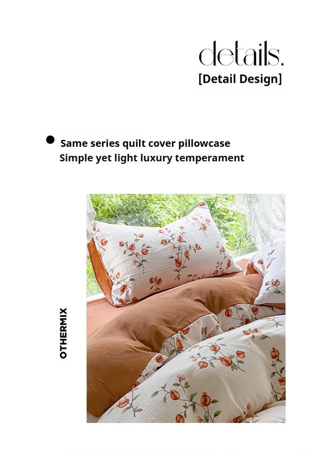 4-Piece Cotton Bedding Set 200×230cm – Pomegranate print, Includes Duvet Cover, Sheet & Pillowcases  - Image 5