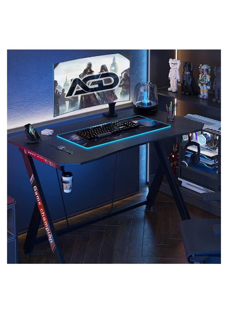 AGD Home Computer Desk with Headphone Hook and Cup Holder (Black)  - Image 2
