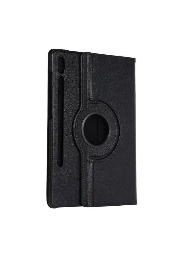 for Samsung Galaxy Tab S10 FE Case Cover, Multi-Angle Stand + 361 Rotating Bracket + Shockproof Leather Slim Protective Cover, Black - Image 2