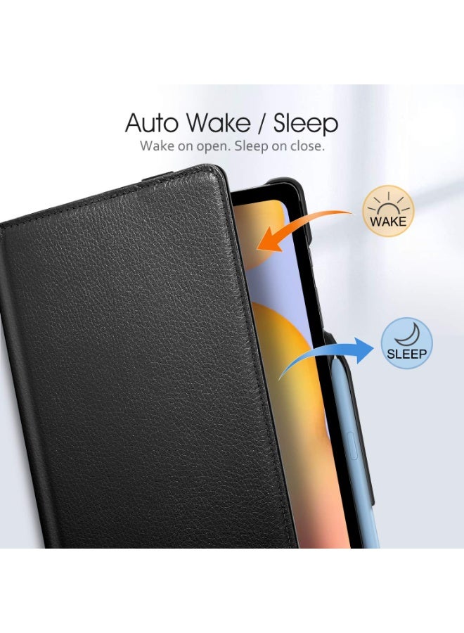 for Samsung Galaxy Tab S10 FE Case Cover, Multi-Angle Stand + 361 Rotating Bracket + Shockproof Leather Slim Protective Cover, Black - Image 4
