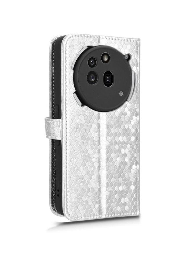 Nothing Phone 3a Pro Honeycomb Dot Texture Leather Phone Case(Silver)