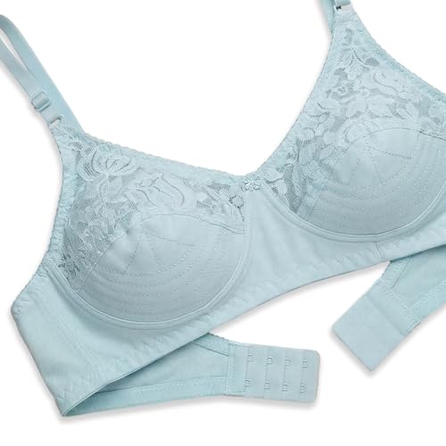 Kalyani Deepali Non Padded Cut & Sew Cups Everyday Lace Bra Sky Blue,Sky Blue_ Pack of 2 - Image 5
