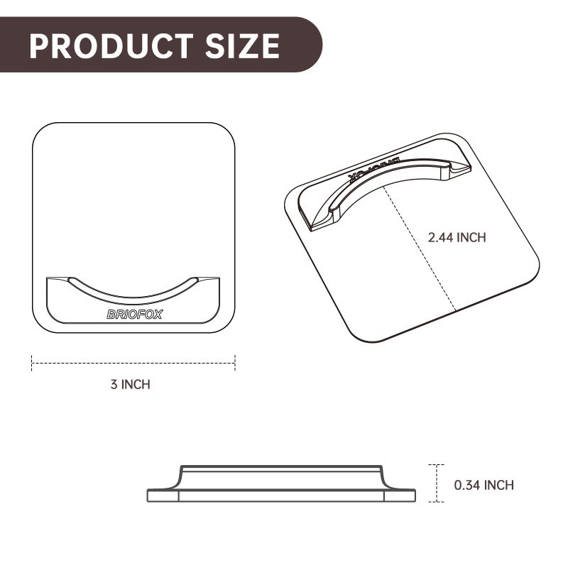 BRIOFOX Extra-Large Adhesive Shower Curtain Rod Holder | No Drilling | Invisible Wall Mount Holder | Transparent Rod Retainer, 2 Pack(Rod Not Included) - Image 3