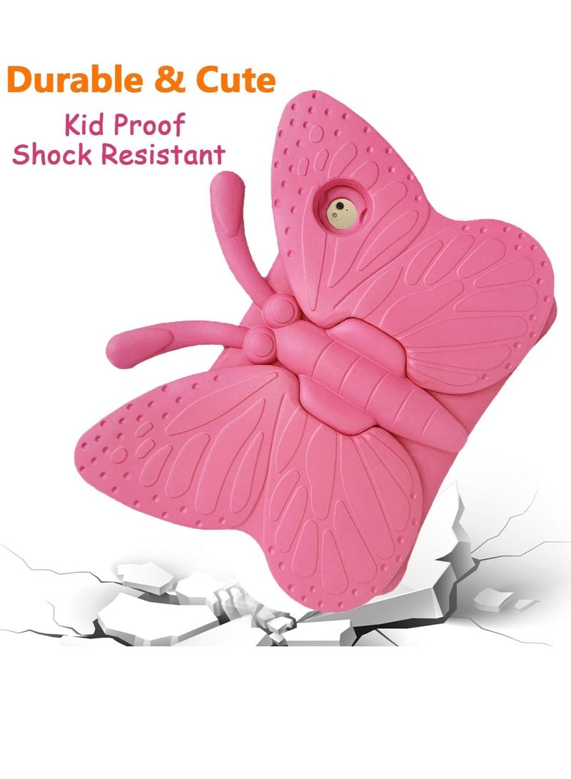 Kids iPad 6th Generation Case, iPad 5th Generation Case, iPad Air 2 Case Kids,Cute Butterfly Shockproof EVA Foam Super Protection Stand Cover for 9.7" iPad Air/Air 2 iPad 2017/2018 - Rose - Image 3