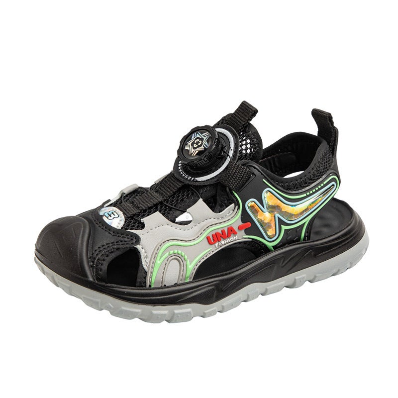 Supply Summer Children'S Closed-Toe Sandals Trendy Knob Buckle Soft Sole Outdoor Beach Shoes For Older Children - Image 1