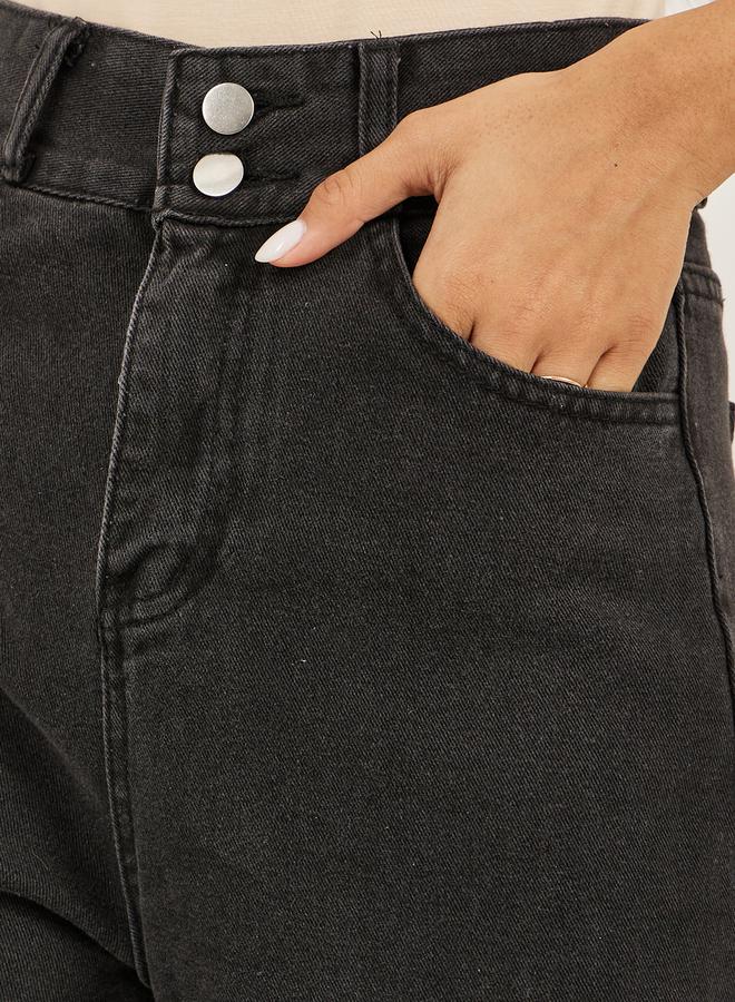 Styli Mid Rise Plain Wide Leg Jeans  - Image 3