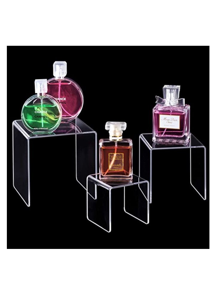 Creative Planet Clear Acrylic Display Riser Heavy Duty for Figurines Pastry Cake Dessert Table Decorations Rectangle - 3", 4", 5" (Set of 2) - Image 5