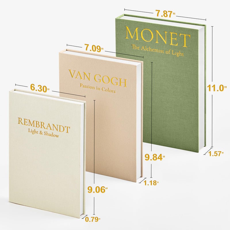 JARLINK Aesthetic Decorative Books, Set of 3 Linen Faux Books for Coffee Table, Bookshelf or Mantle Decor, Stylish Book Storage Boxes for Home Decor, Photo Organization, and Keepsake Storage,Sage - Image 2