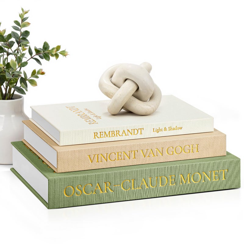 JARLINK Aesthetic Decorative Books, Set of 3 Linen Faux Books for Coffee Table, Bookshelf or Mantle Decor, Stylish Book Storage Boxes for Home Decor, Photo Organization, and Keepsake Storage,Sage - Image 1