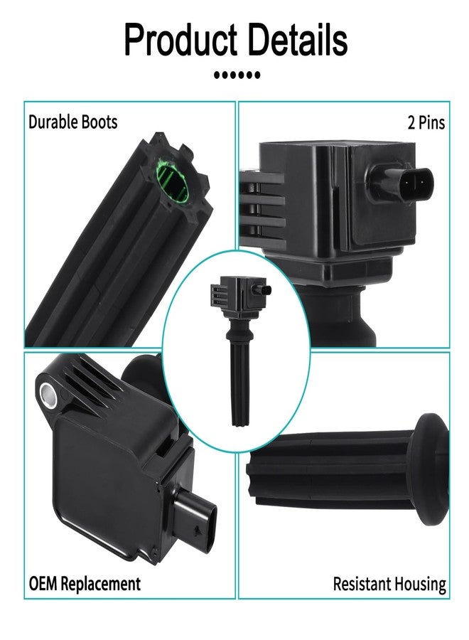AULINK 4PCS UF670 Ignition Coil Pack For Ford Edge Escape Explorer Focus Fusion EcoSport Mustang Taurus,Land Rover Range Rover Evoque Discovery Sport,Lincoln MKC MKT MKZ,Jaguar XE XF 2.0L 2.3L 2.5L - Image 2