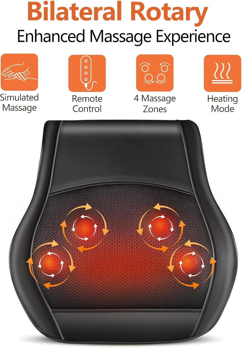 Neck and Back Massager with Heat - Shiatsu Shoulder Massager for Pain Relief - Image 2