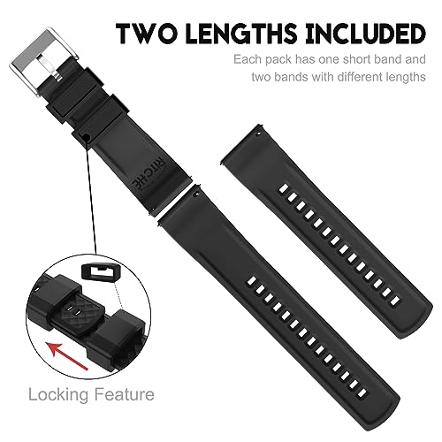 Ritche Christmas Gift 22mm Silicone Watch Band Compatible with Samsung Galaxy Watch 3 (45mm) Samsung Gear S3 Classic Watch Quick Release Rubber Watch Bands for Men Women, White Elephant Gifts, Stocking Stuffers for Men - Image 4