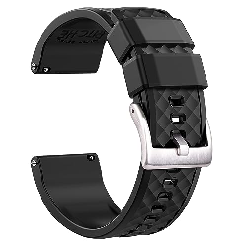 Ritche Christmas Gift 22mm Silicone Watch Band Compatible with Samsung Galaxy Watch 3 (45mm) Samsung Gear S3 Classic Watch Quick Release Rubber Watch Bands for Men Women, White Elephant Gifts, Stocking Stuffers for Men - Image 1