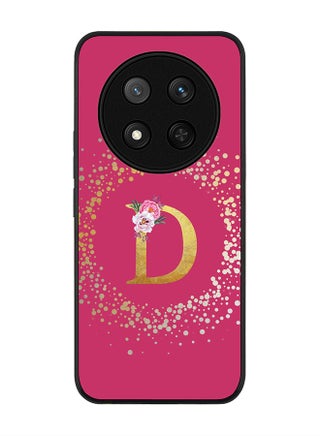Custom Monogram Floral - D ( Deep Pink )