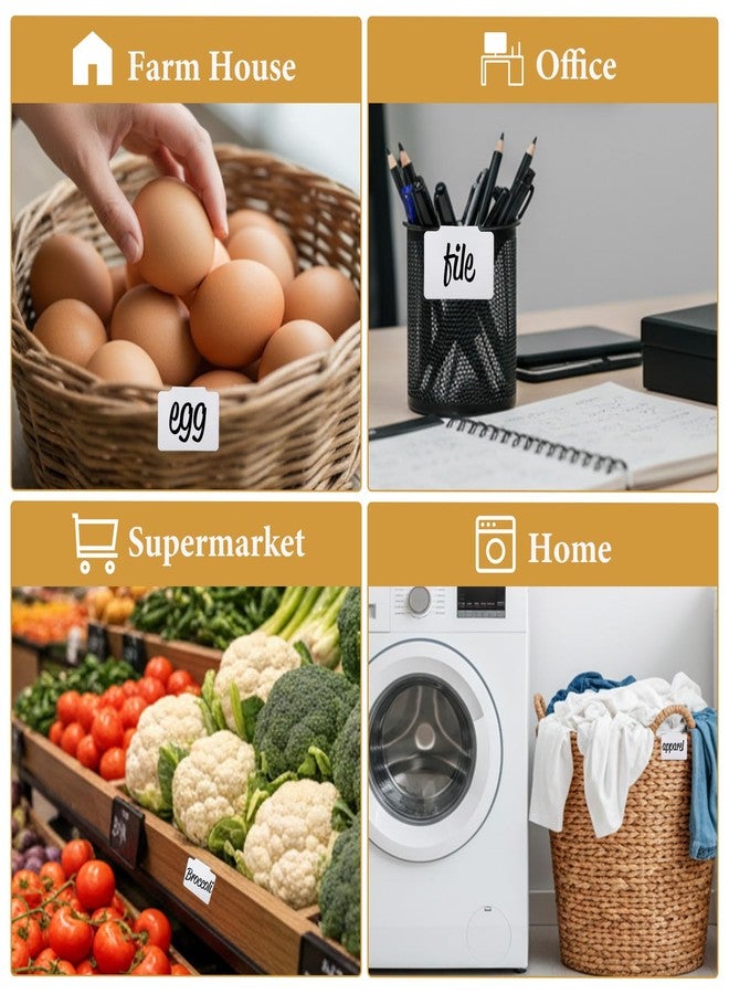 APLZGMG 16Pcs White Clip-On Basket Labels, 3.5x2.5 Inch Removable PVC Labels with Holders for Storage Bins, Pantry & Closet Organization, Removable Label Holders - Image 3
