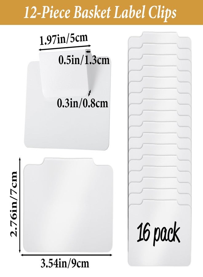 APLZGMG 16Pcs White Clip-On Basket Labels, 3.5x2.5 Inch Removable PVC Labels with Holders for Storage Bins, Pantry & Closet Organization, Removable Label Holders - Image 5