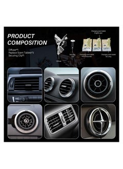 Excefore Reusable Car Air Freshener With Vent Clip, Hummingbird Modeling Vent Clip, Car Odor Eliminator, Car Decoration Accessories with 3 Scents Starter Kit  - Image 5