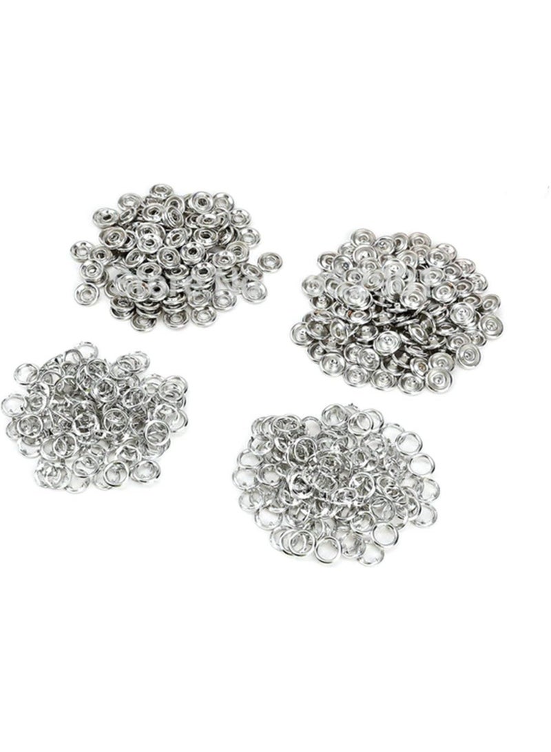 Trimming Shop Trimming Shop Brass Silver Snap Poppers Fasteners Prong Ring Press Studs with Fixing Plier Tool for Babygrows, Bibs, Custom Clothing or DIY Craft Projects...  - Image 4