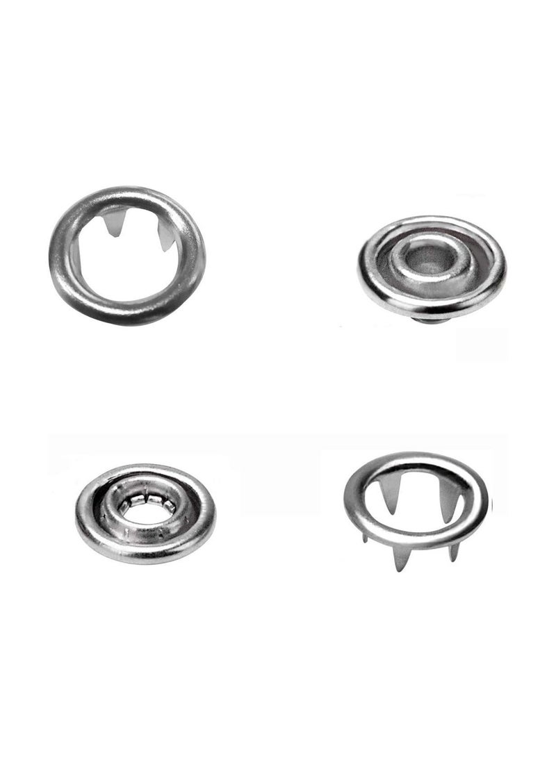 Trimming Shop Trimming Shop Brass Silver Snap Poppers Fasteners Prong Ring Press Studs with Fixing Plier Tool for Babygrows, Bibs, Custom Clothing or DIY Craft Projects...  - Image 5