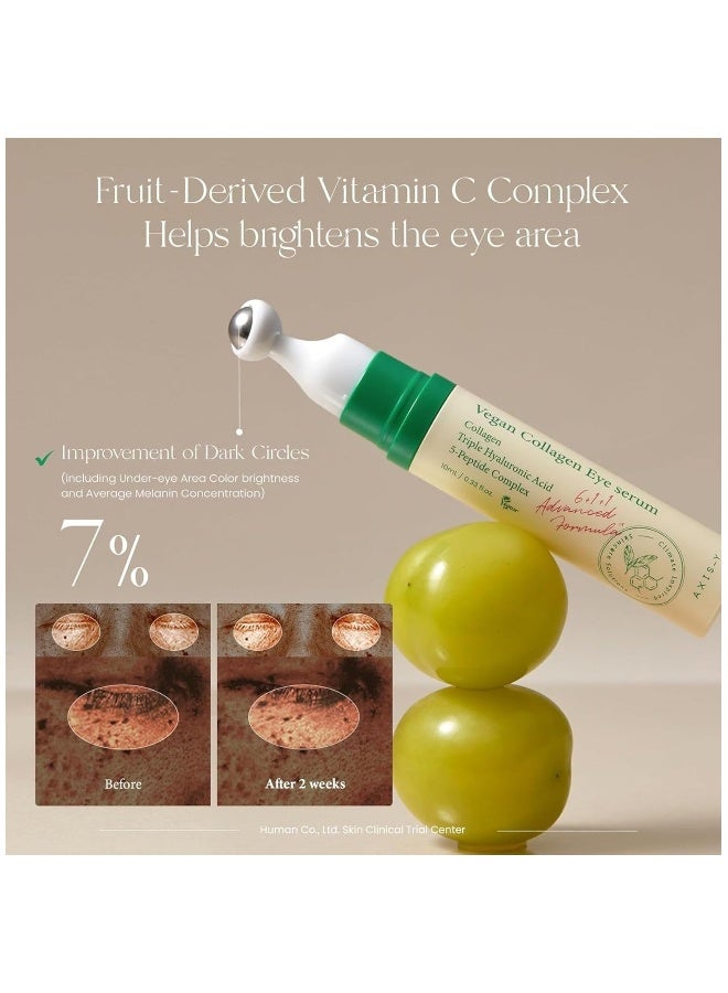 AXIS-Y Vegan Collagen Eye Serum with Triple Hyaluronic Acid & 5-Peptide Complex | Wrinkle Care, Fine Line Reduction, Brightening | Vegan & Cruelty-Free Korean Skin Care | 10ml / 0.33 fl. oz. - Image 4