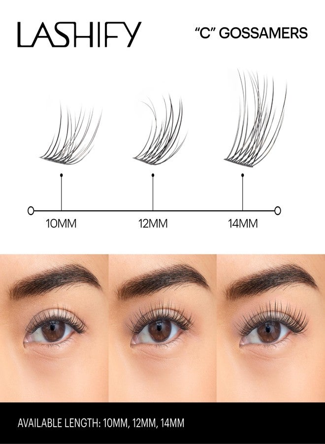 Lashify Curl 10mm Gossamer DIY Eyelash Extensions Refill, Black, Easy False Eyelashes for a Natural Look - Image 4