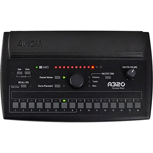 Aviom A320 Personal Mixer, Monitor 16 Mono or Stereo Sources, Eight Customizable Mix Presets, 3-Band Tone Control - Image 1
