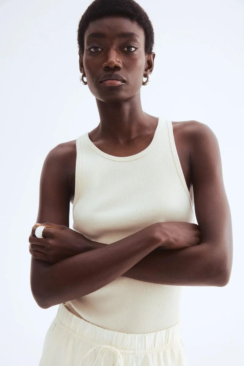 اتش اند ام بنطلون برباط من مزيج الكتان