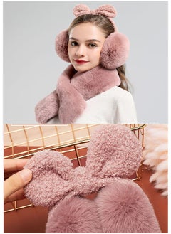 ZCM-HAPPY Women Winter EarMuffs And scarf, Warmer Outdoor Ear Covers Headband Earmuffs, Lady Girls Plush Ear rabbit design  - Image 2