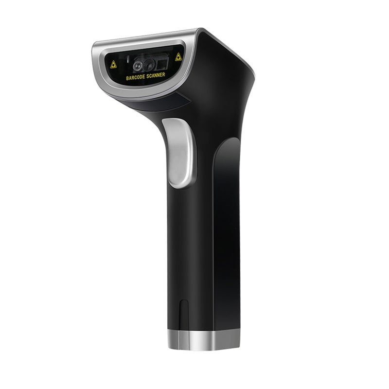 2D Barcode Scanner Black: 3 Connection Options - High-performance 30W COMS Sensor, 2600mAh Battery for Business Operations, Warehouse Management, Retail Checkout - Image 1