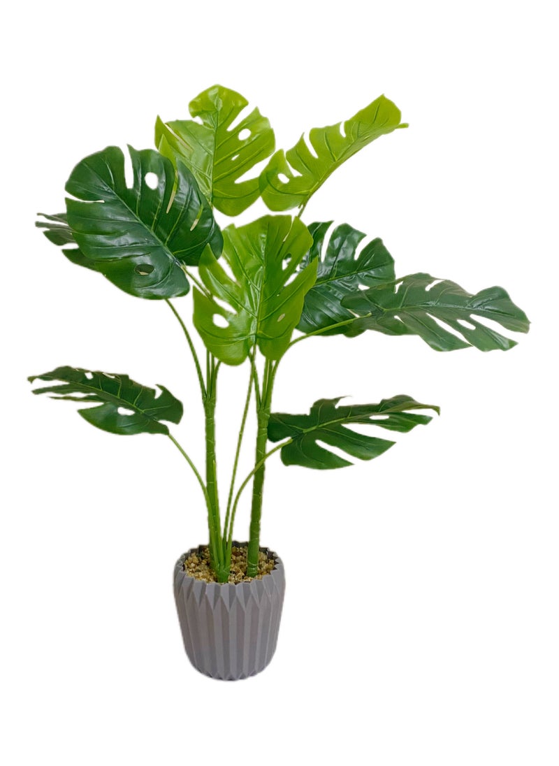 Generic Artificial Turtle Back Plants 70cm high Home Decoration Indoor and Outdoor Artificial Large Plants Bonsai Suitable for Modern Office Living Room Home Furnishings Gifts with Flower Pots(70cm)  - Image 1