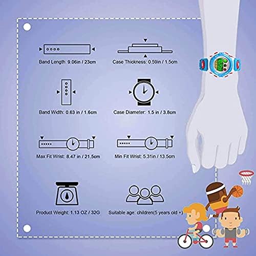 V2A Digital Kids Sports Watch with 7 Color Backlight Alarm Stopwatch for Boys and Girls (White-Blue) - Image 4