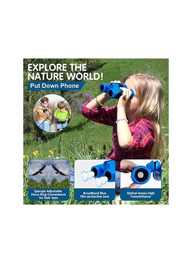 Zaboon Kids Binoculars Set - High Resolution Real Optics - Shock Proof - Bird Watching - Presents For Kids - Children Gifts - Boys And Girls - Outdoor Play - Hunting - Camping  - Image 3