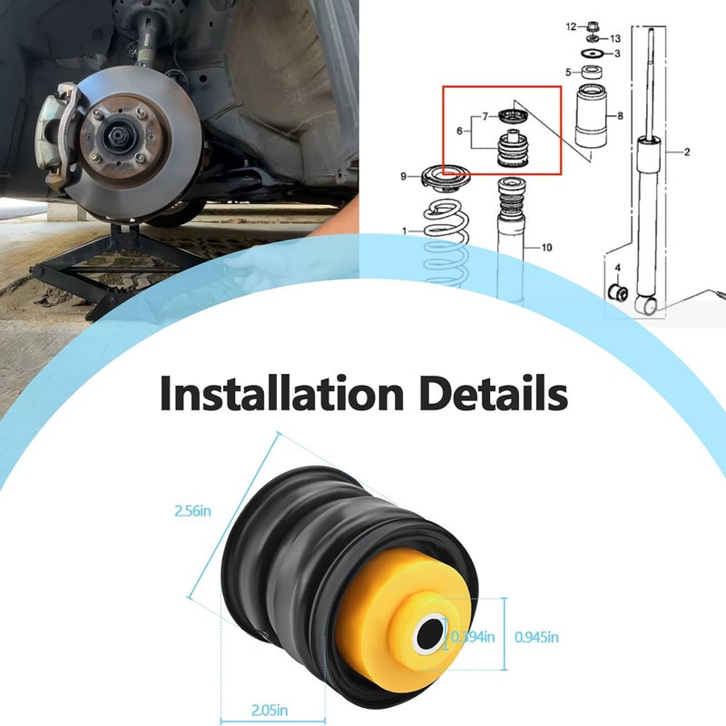 Quealzara - Amortiguador de montaje trasero compatible con Honda Fit/Jazz GK/City GM6 2015 2016 2017 2018 2019 2020 2021 reemplaza 52670-T5A-J01 52670T5AJ01 - Image 5