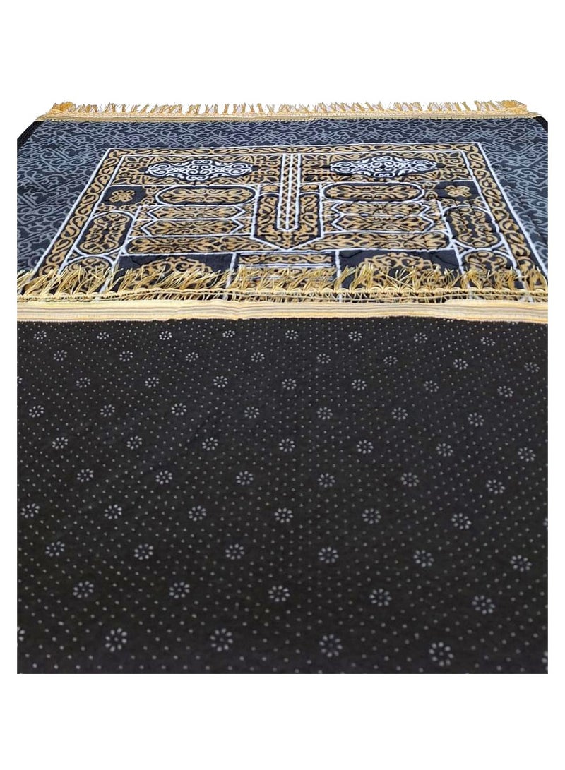 Fabienne Velvet Top Anti-Slip Prayer Mat for Eid Gift Printed Black/Gold 80x120 cm  - Image 3