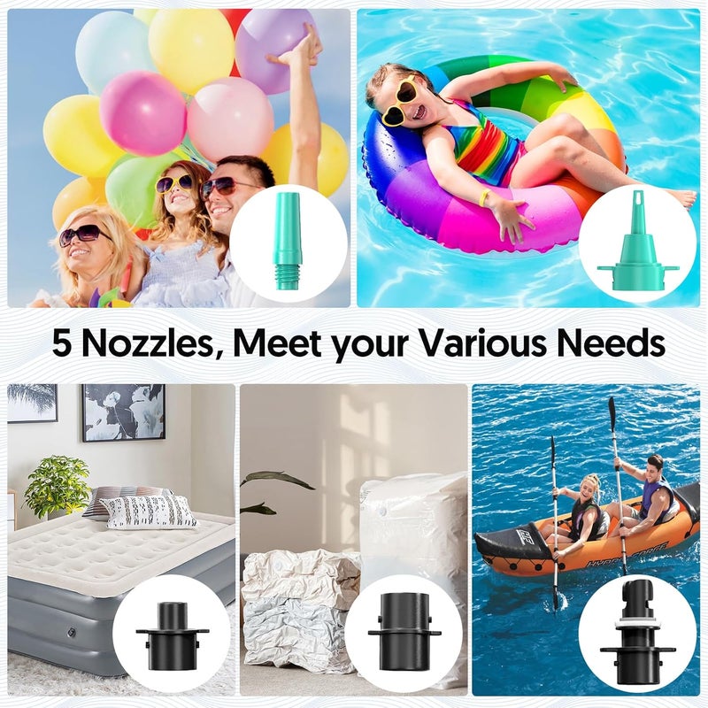 MAACLOUD MAACOULD Electric Air Pump for Inflatables: Air Mattress Pump for Balloons Pool Floats Boat for Quick-Fill Inflator/Deflator - 400W 110V AC Inflatable for Gender Reveal Celebration Party Outdoor Home - Image 4