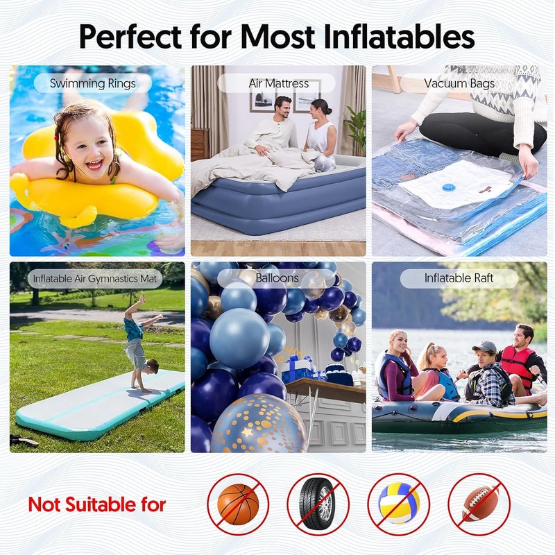 MAACLOUD MAACOULD Electric Air Pump for Inflatables: Air Mattress Pump for Balloons Pool Floats Boat for Quick-Fill Inflator/Deflator - 400W 110V AC Inflatable for Gender Reveal Celebration Party Outdoor Home - Image 3