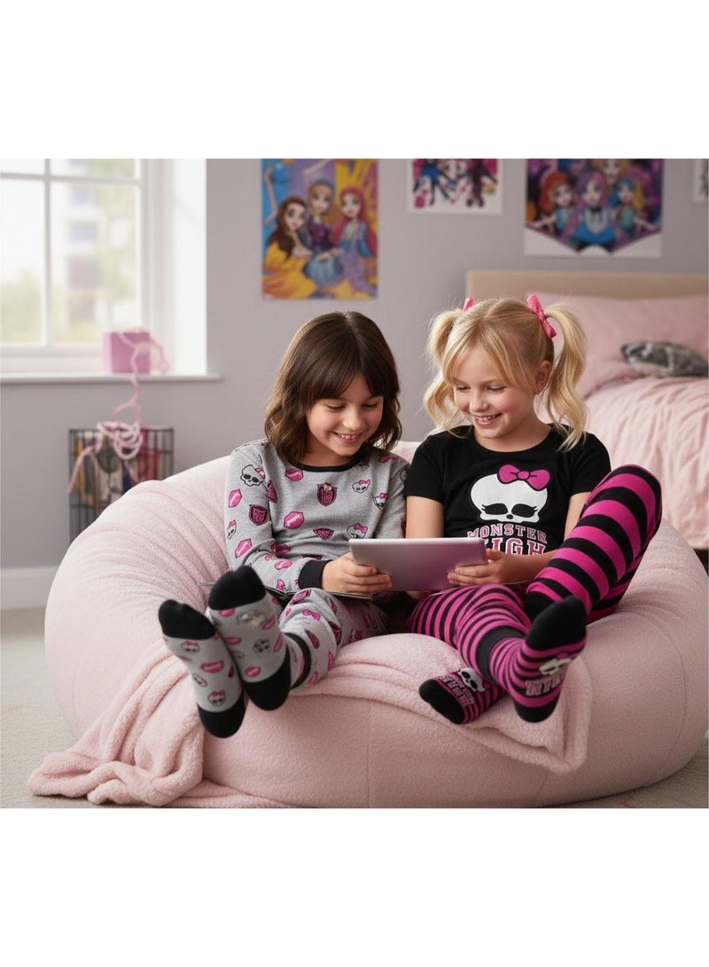 Monster High 2-pack of girls' winter home socks.By kids tv - Image 2